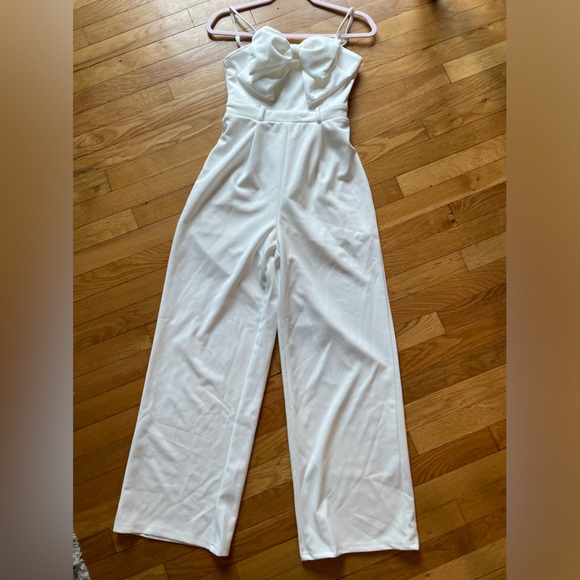 NWT SHEIN Mod Bow Front Cami Jumpsuit White -Size XS - Picture 5 of 11